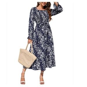 Nino Balcutti Blue and White Long Sleeve Sundress